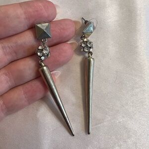 Gold and rhinestone drop earrings